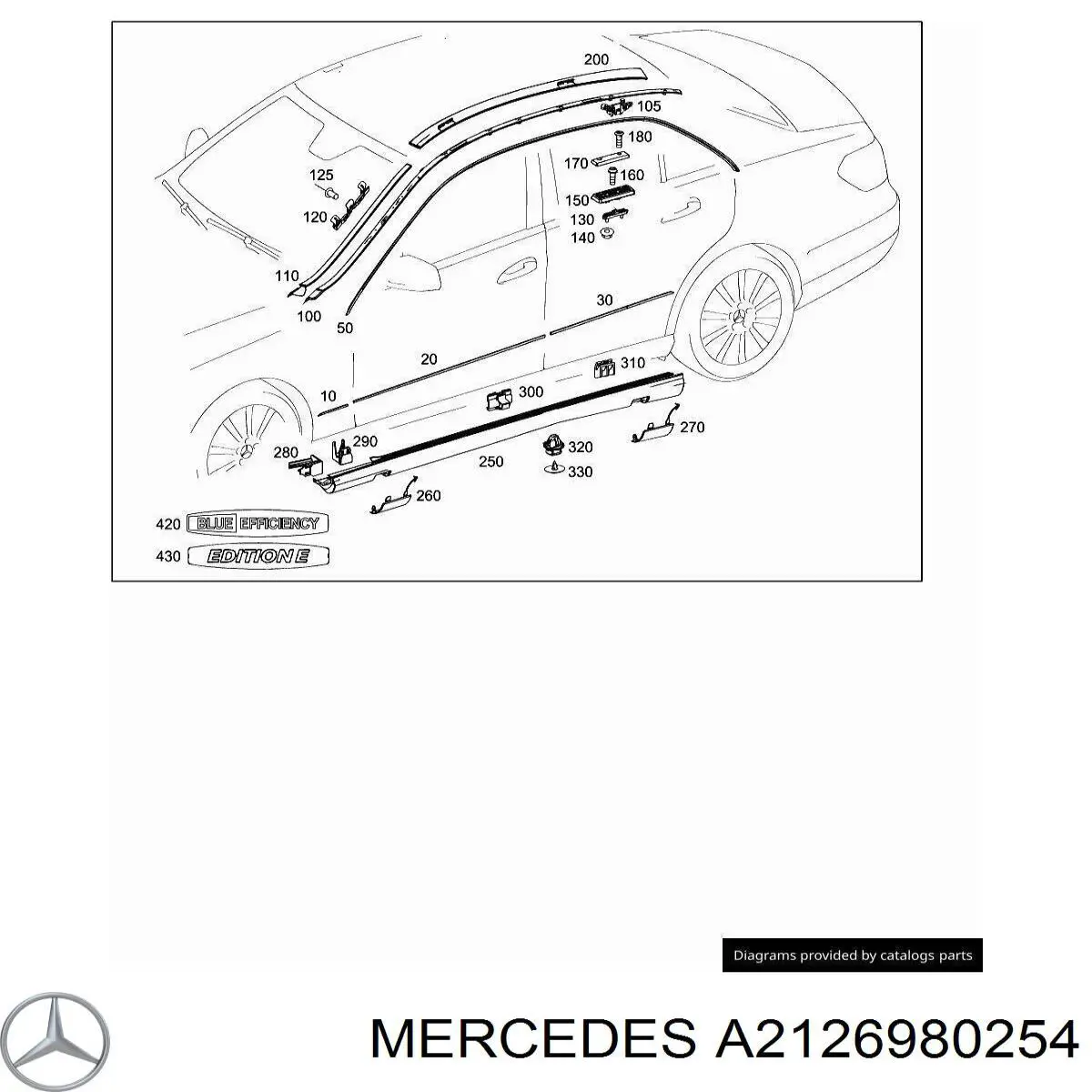 Купить A2126980254 Mercedes Накладка (молдинг) порога наружная правая