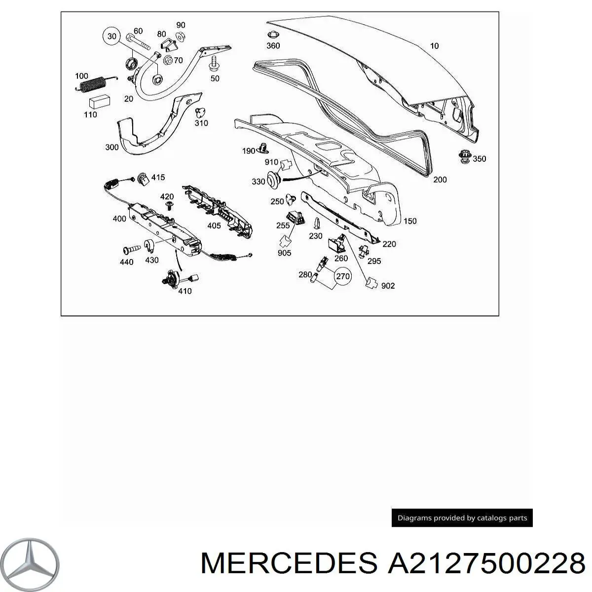 A2127500228 Mercedes Петля крышки багажника