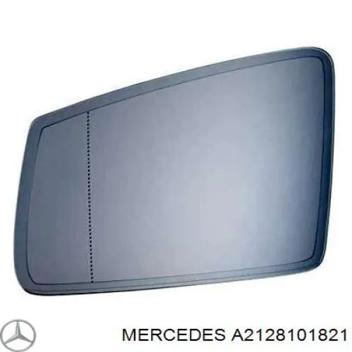 A212810182105 Mercedes elemento espelhado do espelho de retrovisão esquerdo