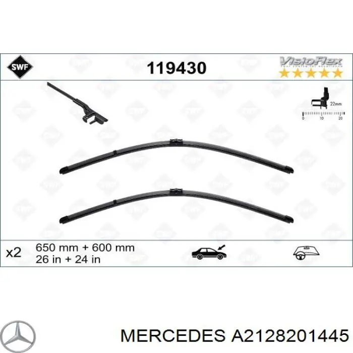 Дворники Mercedes A2128201445 цена, от 24.98 USD