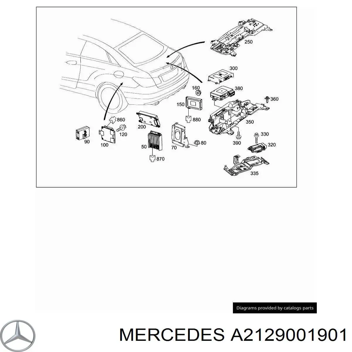 Блок управления фаркопом Mercedes A2129001901 цена, от 58.84 USD