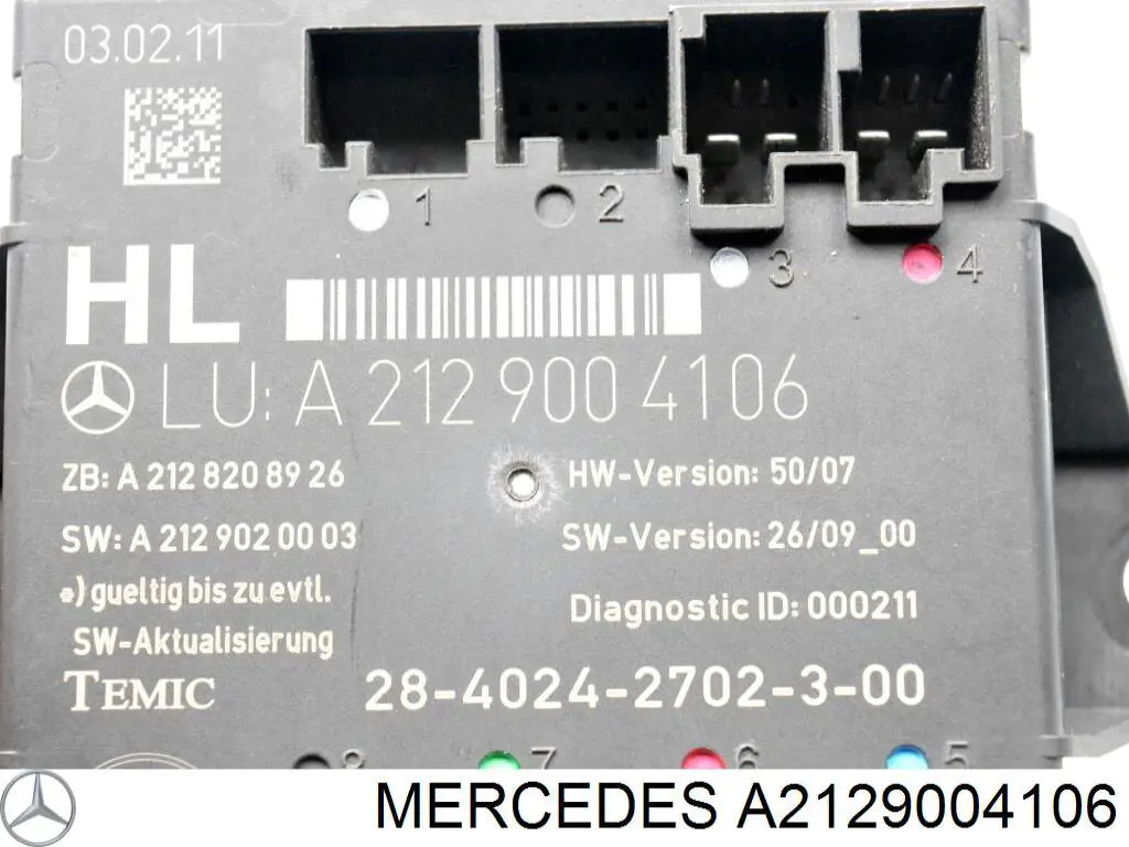 Блок комфорта задней двери Mercedes A2129004106