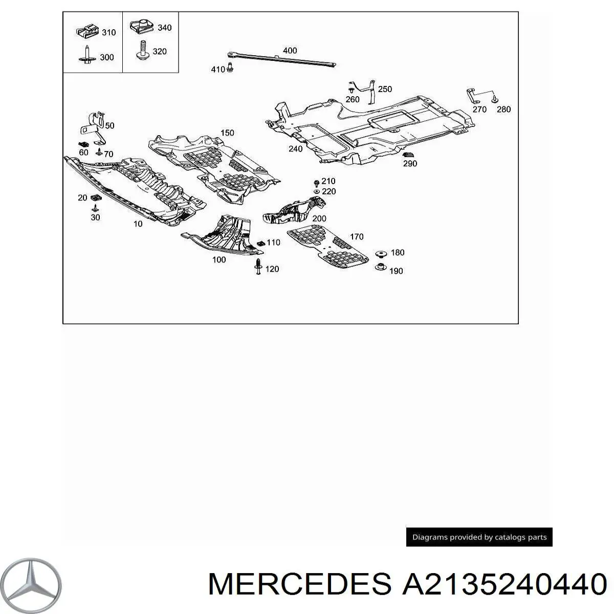 Кронштейн крепления защиты двигателя Mercedes A2135240440