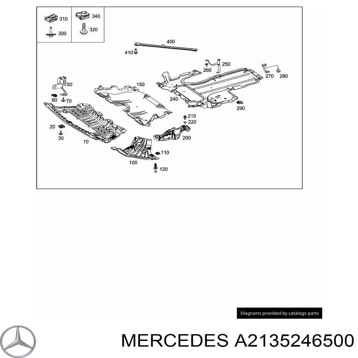 Защита моторного отсека Mercedes A2135246500 цена, от 175.90 USD