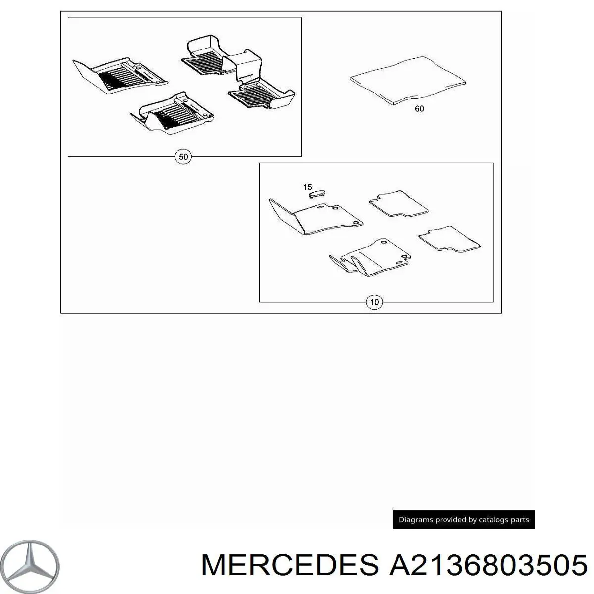 A2136803505 Mercedes tapetes dianteiros + traseiros, kit