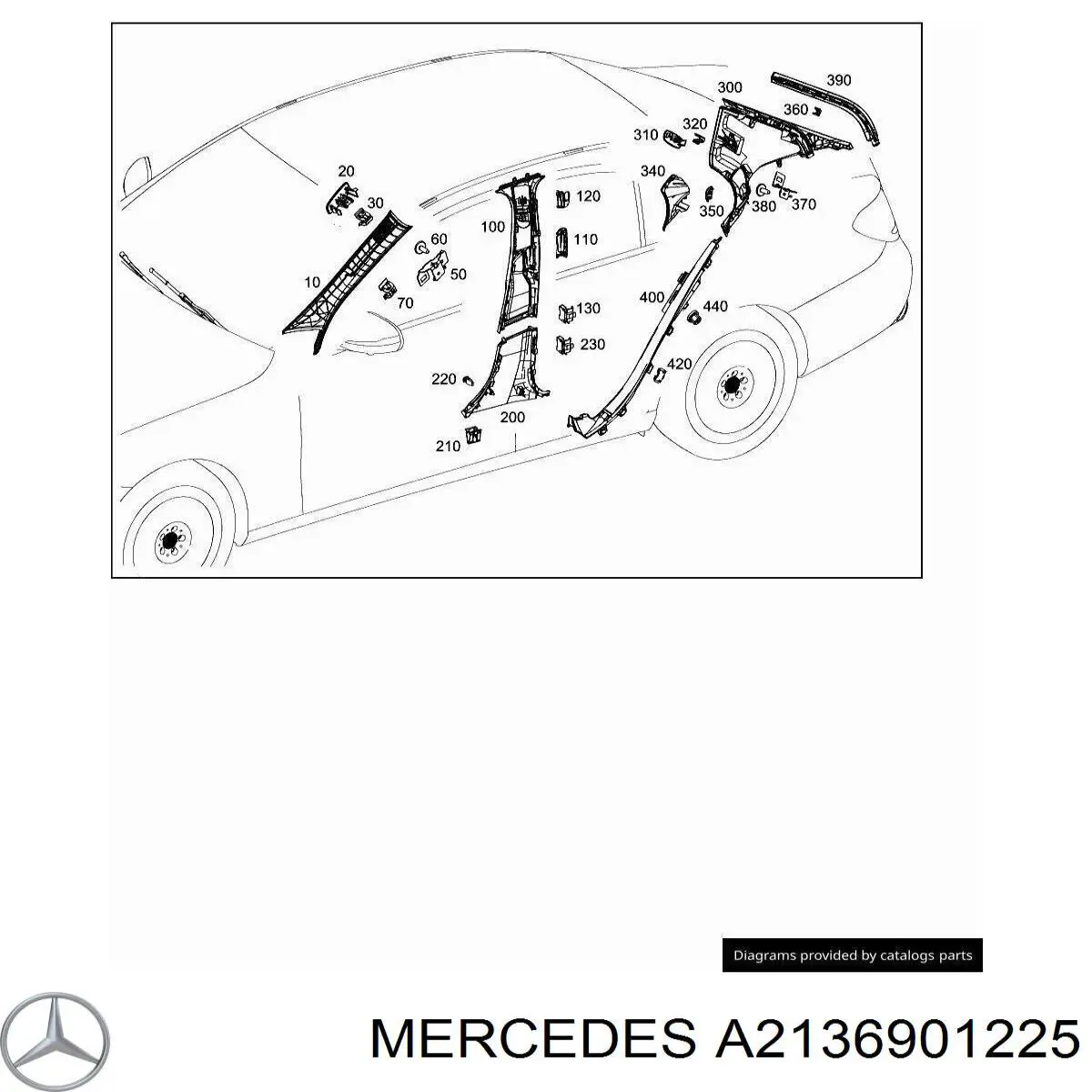 Обшивка стойки кузова внутренняя средняя нижняя правая Mercedes A2136901225 цена, от 15.20 USD