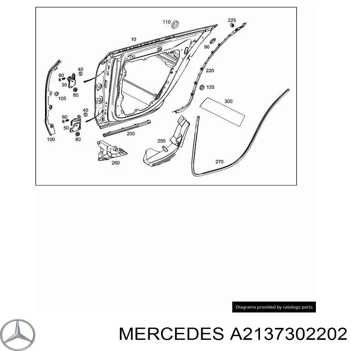 Дверной шарнир задний правый Mercedes A2137302202 цена, от 24.83 USD