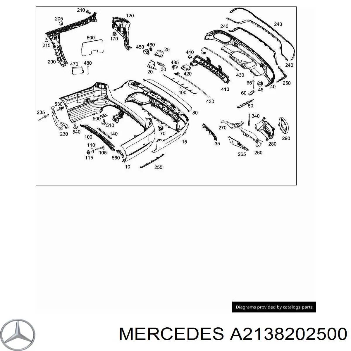 A2138202500 Mercedes Левый катафот бампера