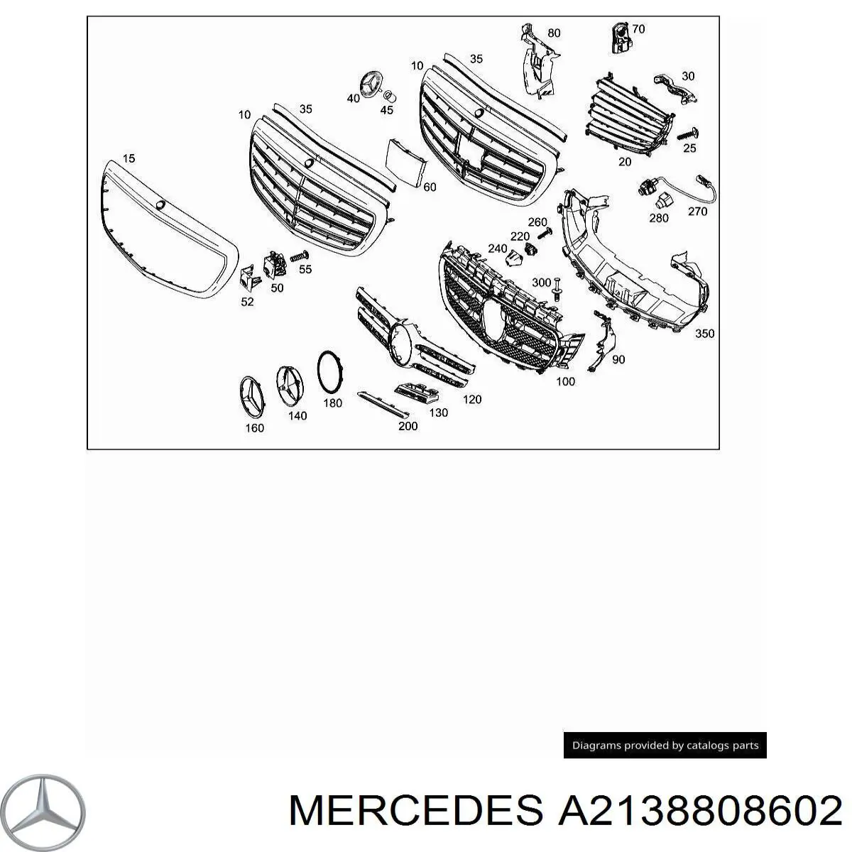 Решетка радиатора A2138808602 Mercedes