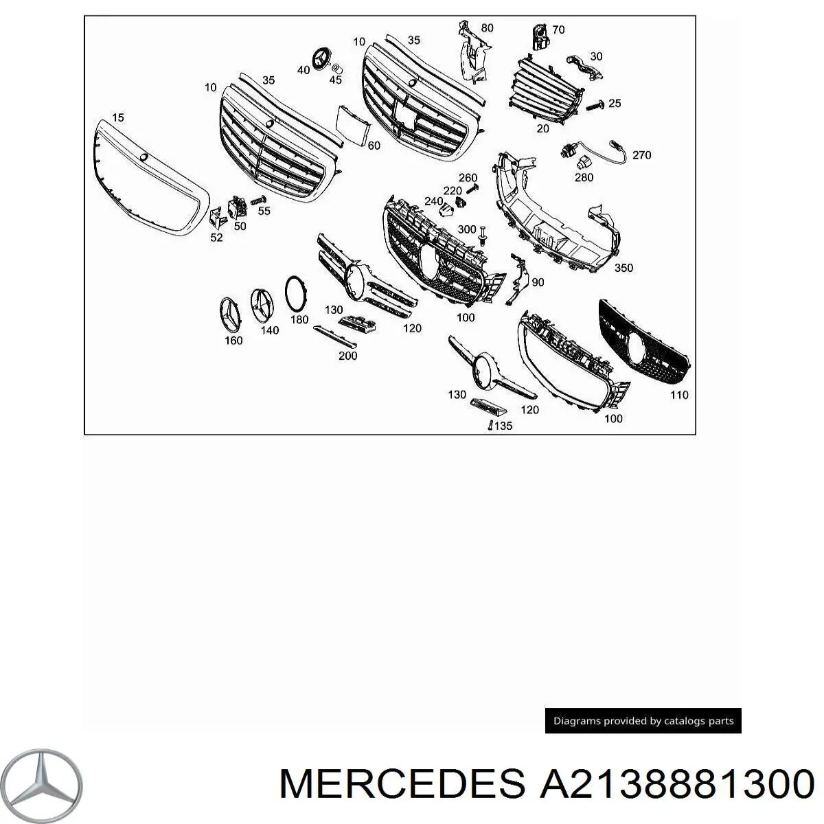 Облицовка радиатора Mercedes A2138881300 цена, от 2593.49 UAH