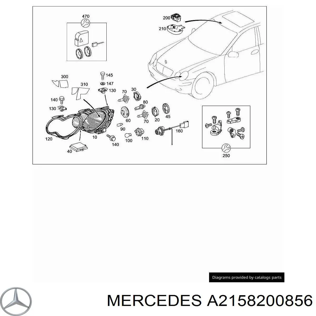 Фара противотуманная правая Mercedes A2158200856