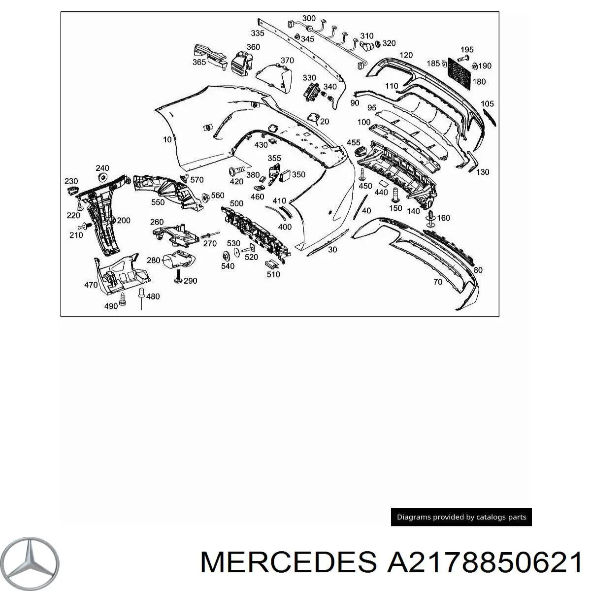 A2178855801 Mercedes Кронштейн бампера заднего внешний правый