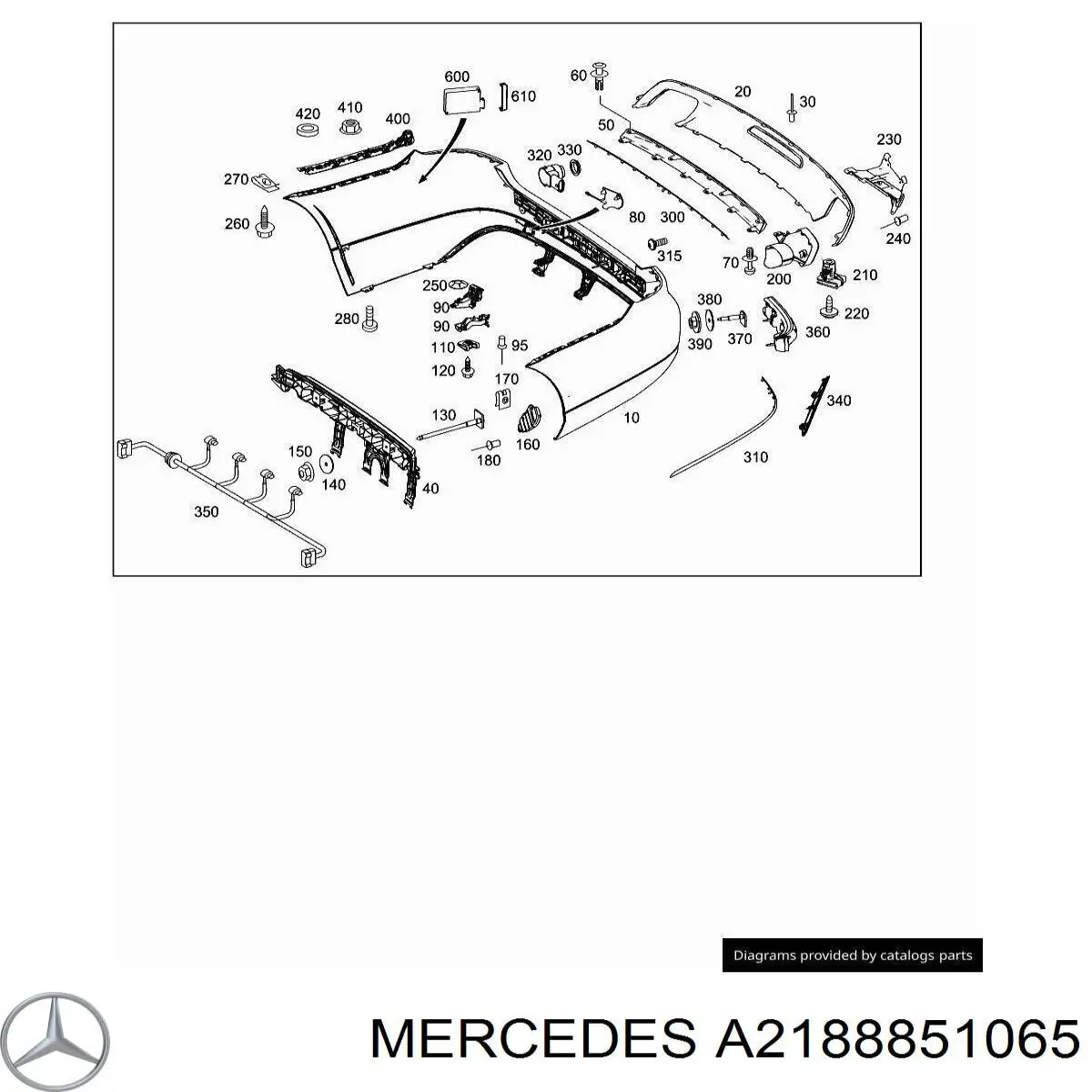Крепление бамера правое Mercedes A2188851065 цена, от 38.01 USD