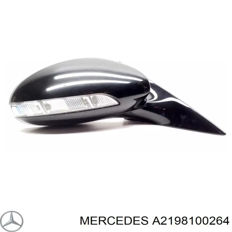 A2198100264 Mercedes placa sobreposta (tampa do espelho de retrovisão direito)