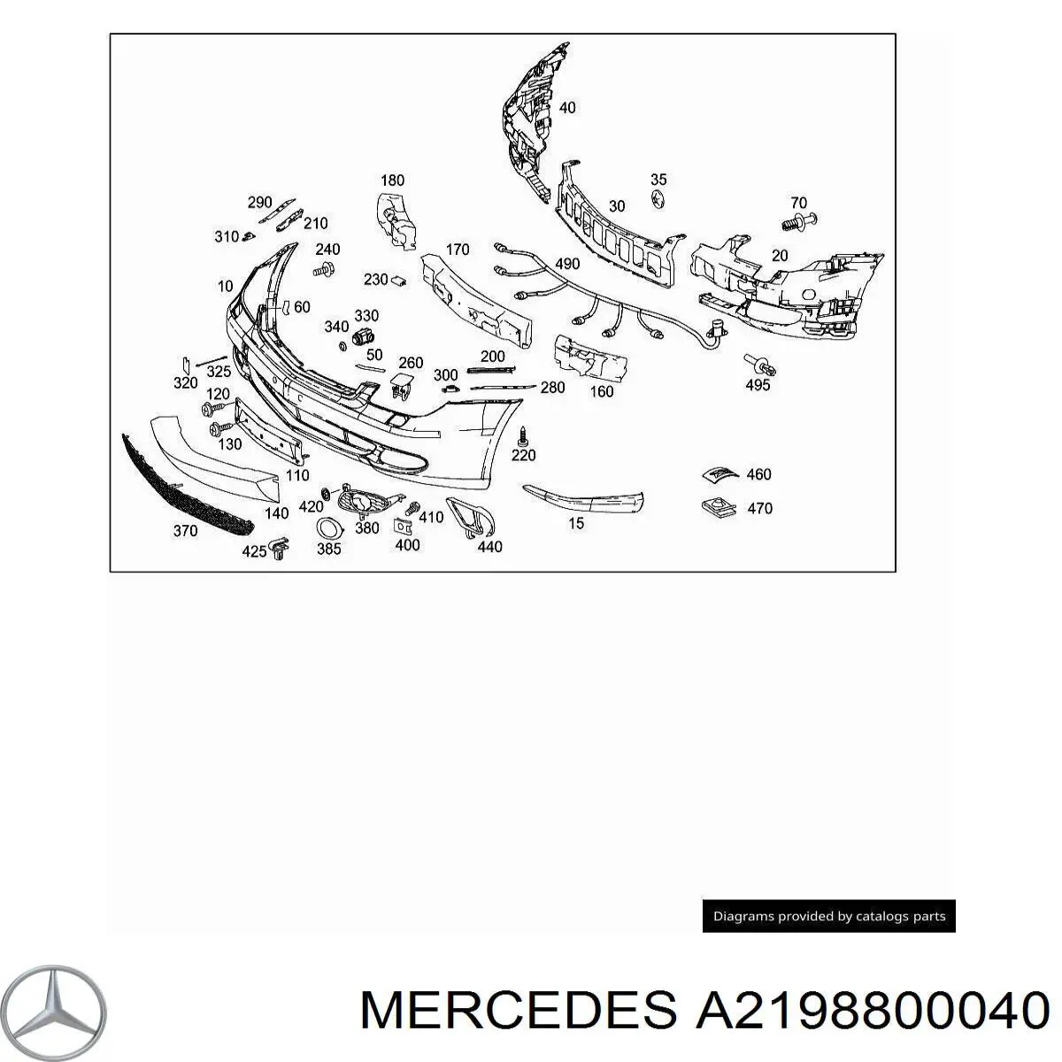 Передний бампер на Mercedes CLS-Class C219