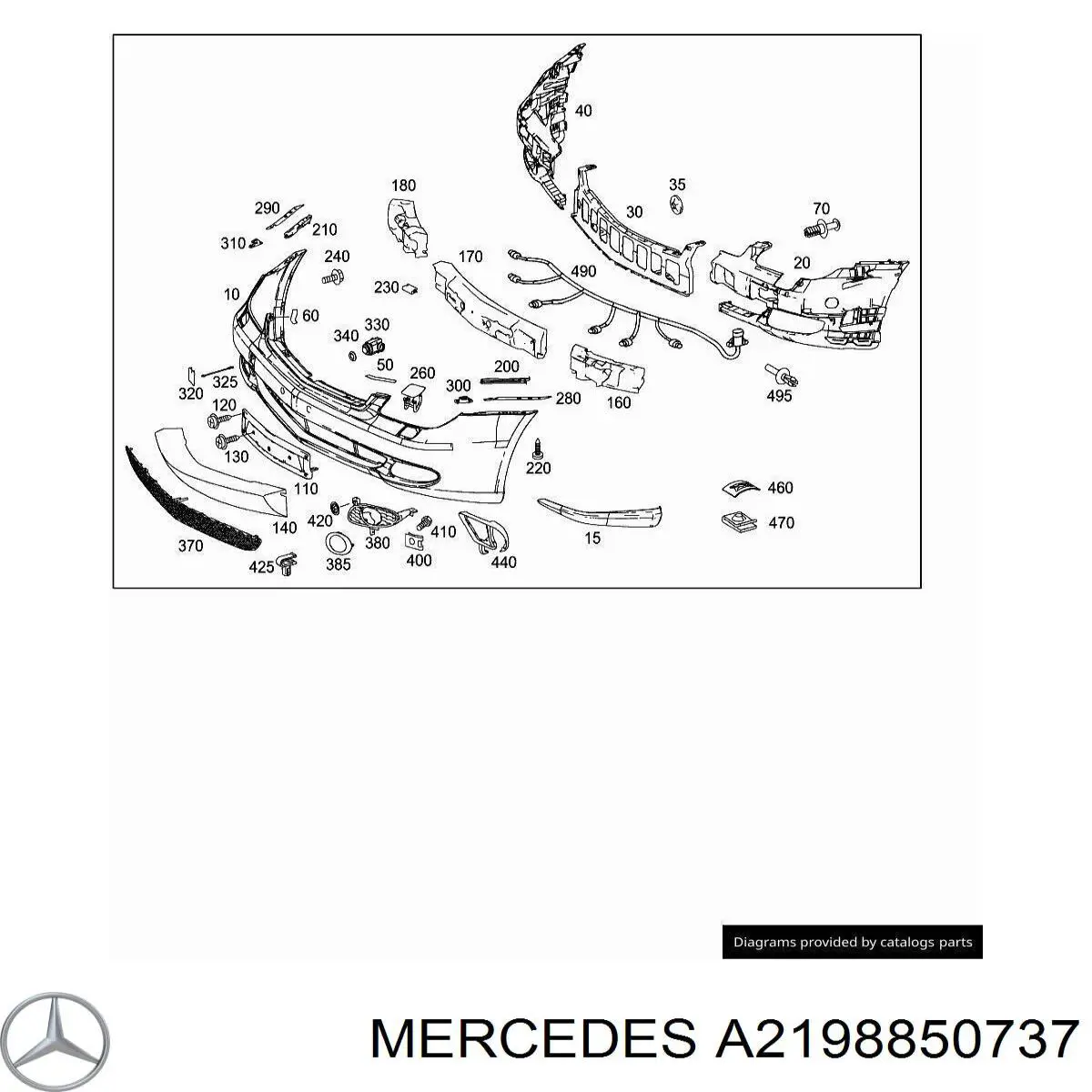 A2198850737 Mercedes Наполнитель бампера переднего