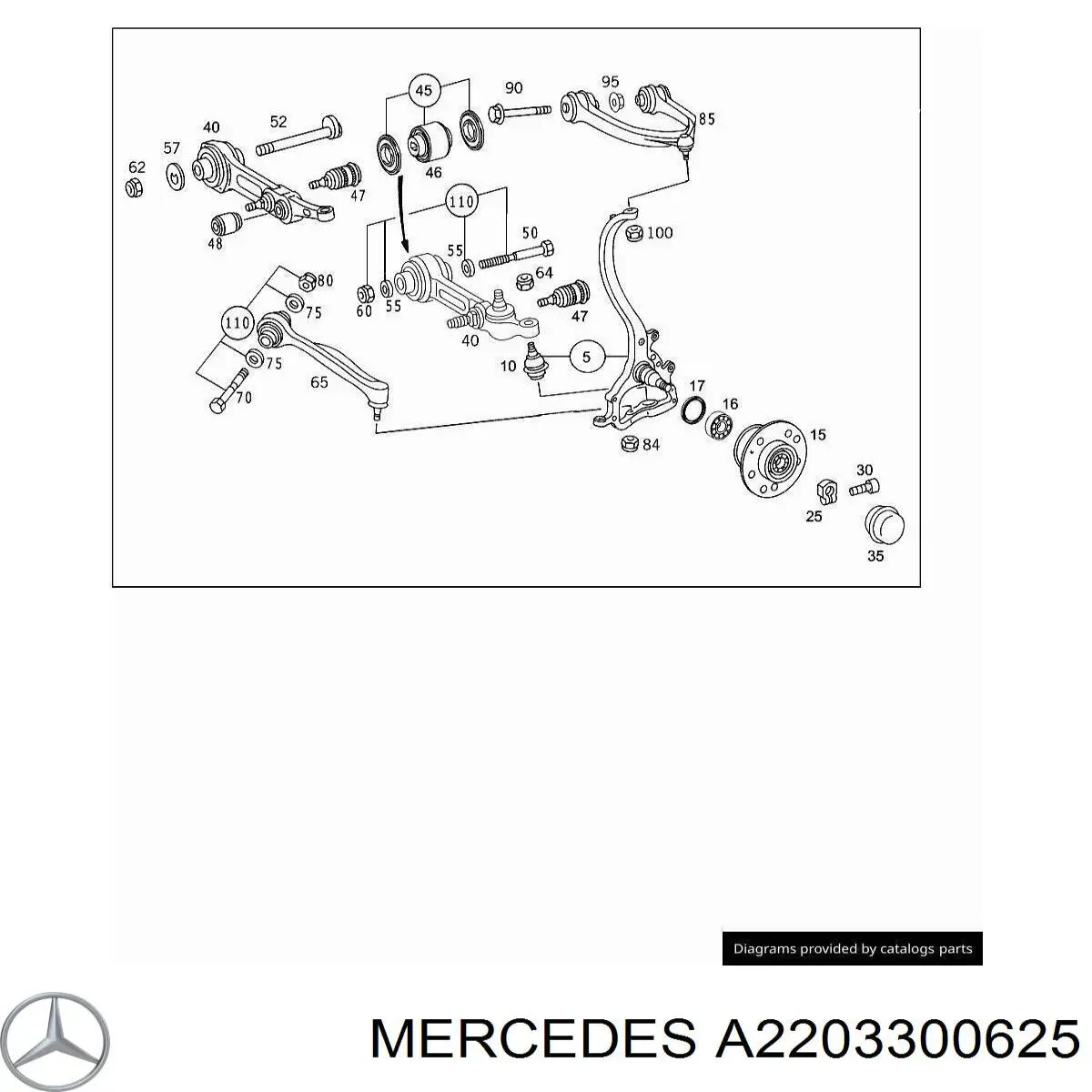 Ступицы передних колес Mercedes A2203300625 цена, от  USD