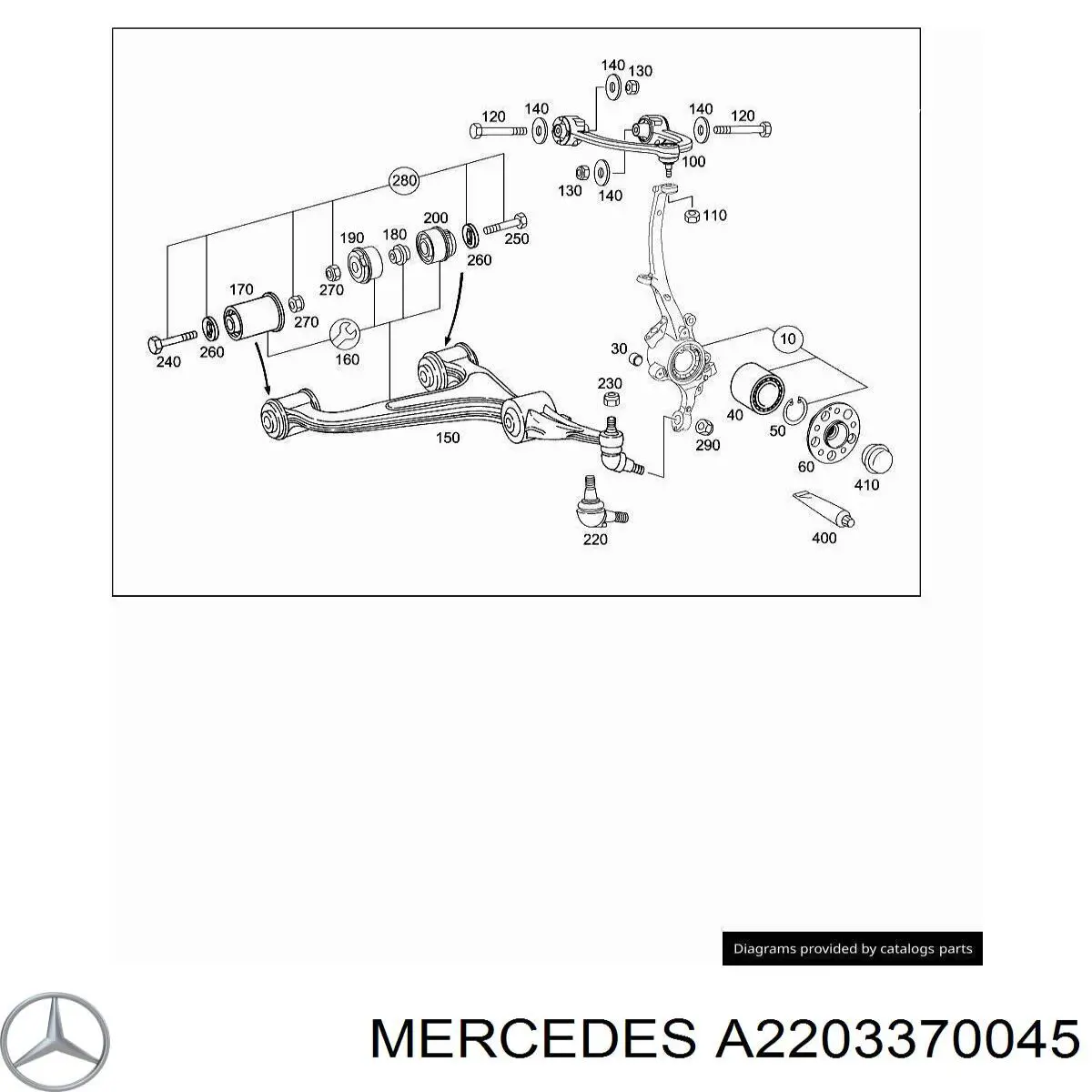 A2203370045 Mercedes ступица передняя