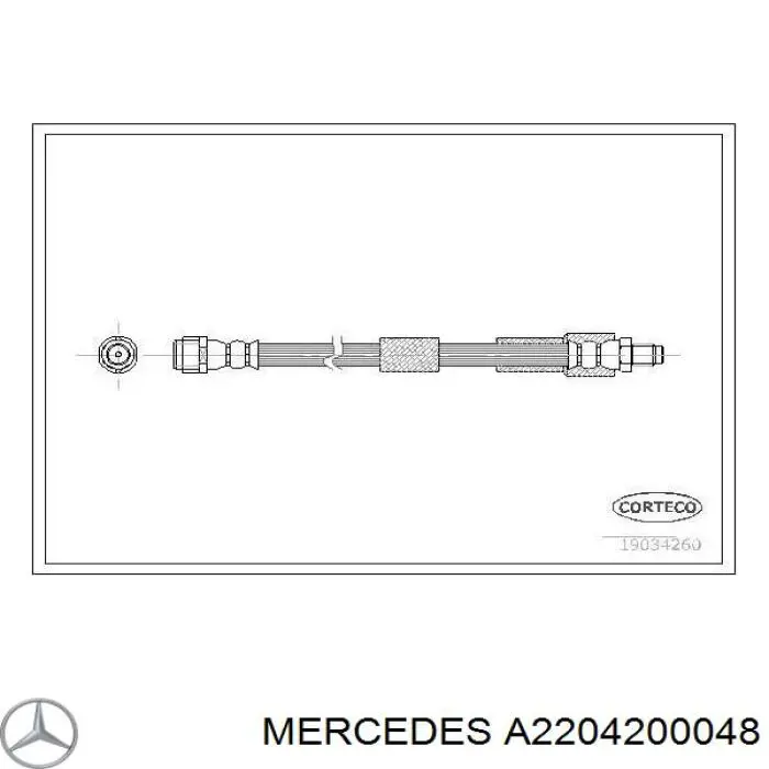 A2204200048 Mercedes шланг тормозной передний