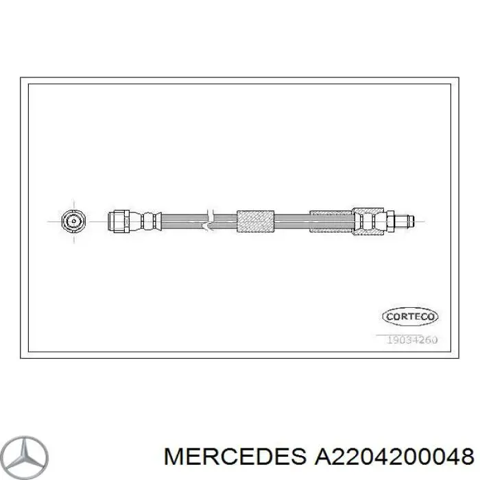 Шланг тормозной передний A2204200048 Mercedes