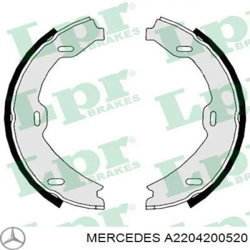 Тормозные колодки стояночного тормоза Mercedes A2204200520 цена, от 27.79 USD
