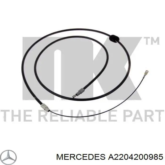 Трос ручного тормоза передний Mercedes A2204200985
