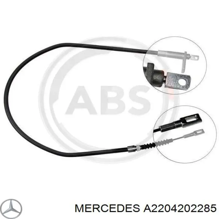 A2204202285 Mercedes трос ручного тормоза задний левый