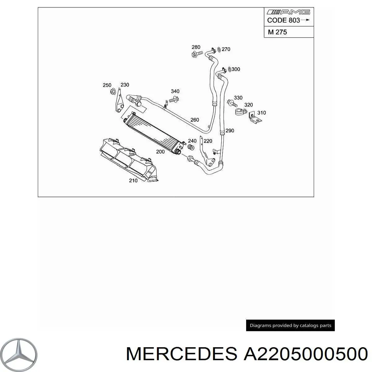 A2205000500 Mercedes radiador de óleo