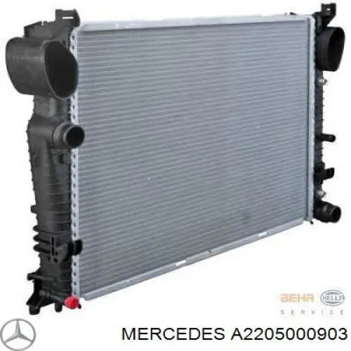 A2205000903 Mercedes radiador de esfriamento de motor