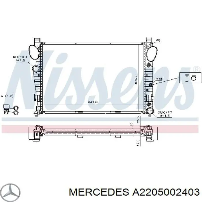 Радиатор A2205002403 Mercedes