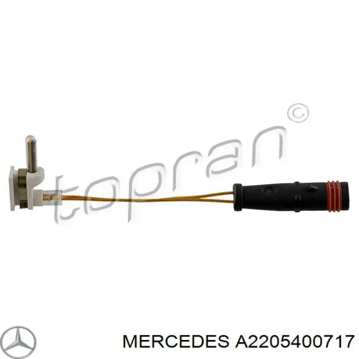 Contacto de aviso, desgaste de los frenos, trasero A2205400717 Mercedes