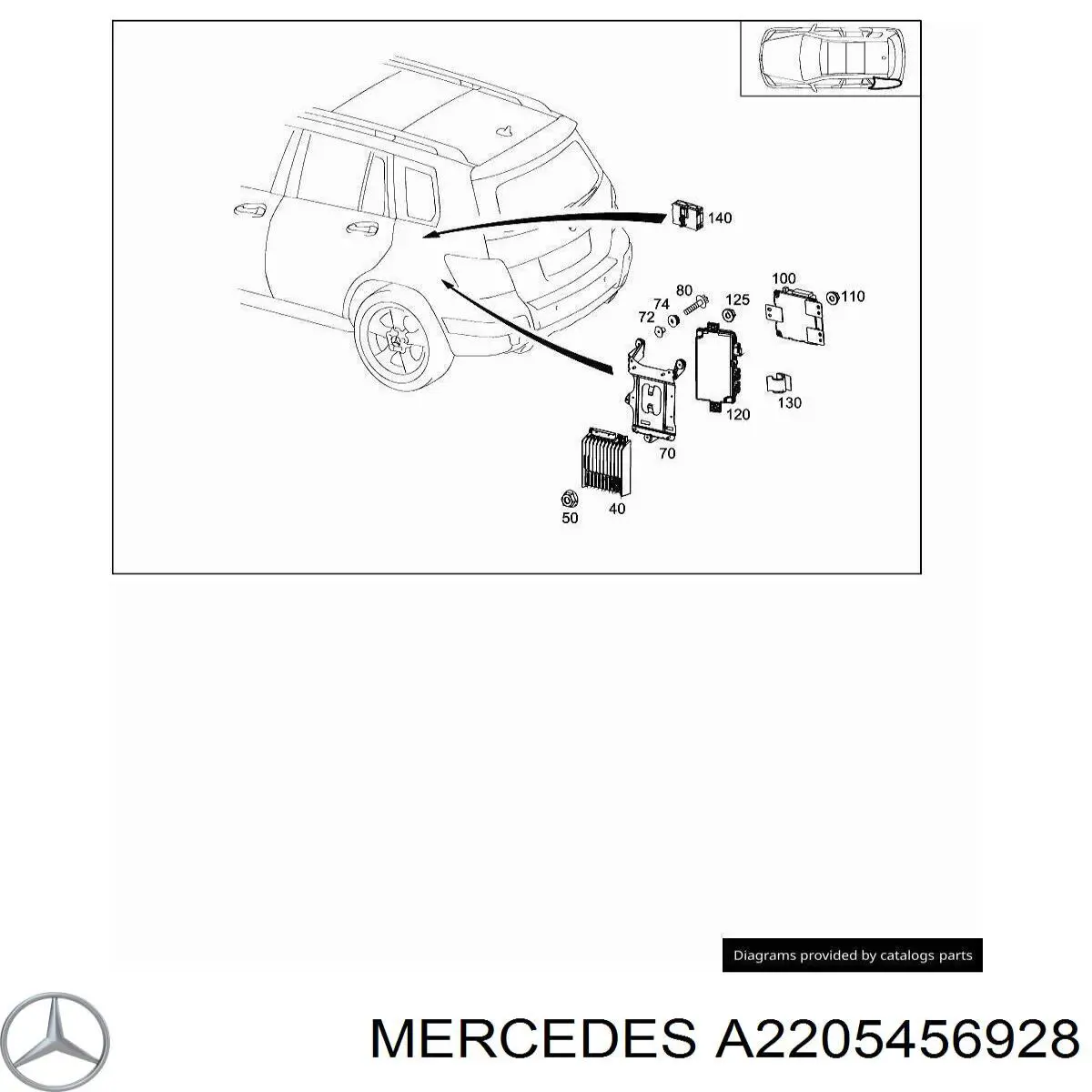  Mercedes A2205456928 цена, от 1.27 USD