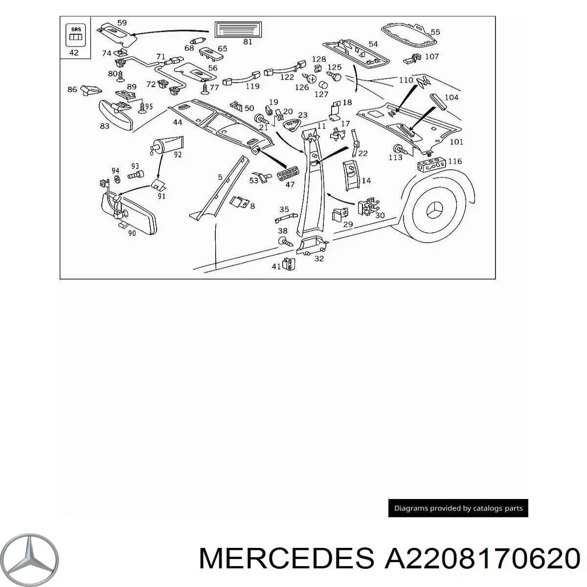  Mercedes A2208170620 цена, от 7.89 USD
