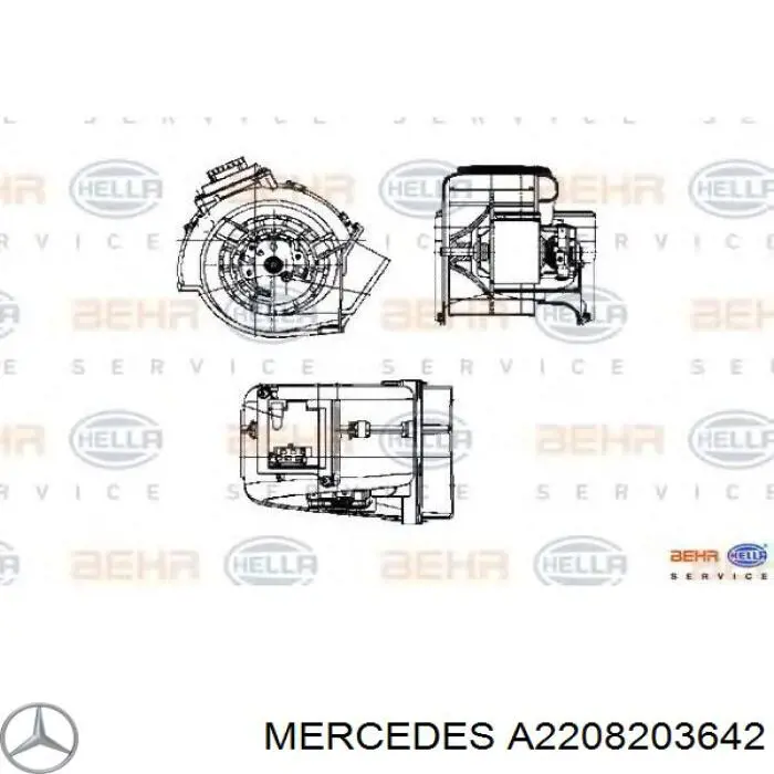 Мотор вентилятора печки (отопителя салона), задний на Mercedes S (W220)