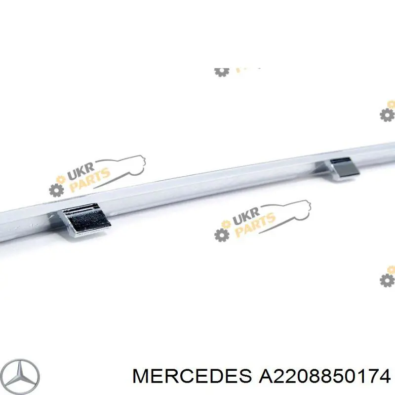 2208850174 Mercedes moldura esquerda do pára-choque dianteiro