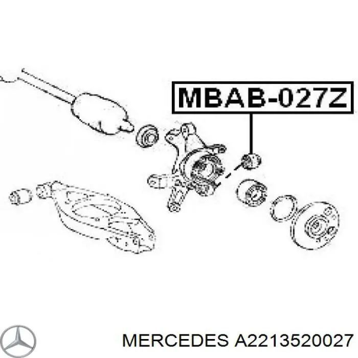 Сайлентблок цапфы задней Mercedes A2213520027
