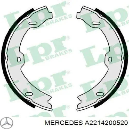 A2214200520 Mercedes колодки ручника (стояночного тормоза)