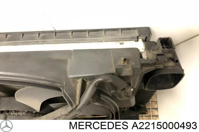 A2215000493 Mercedes difusor do radiador de esfriamento, montado com motor e roda de aletas