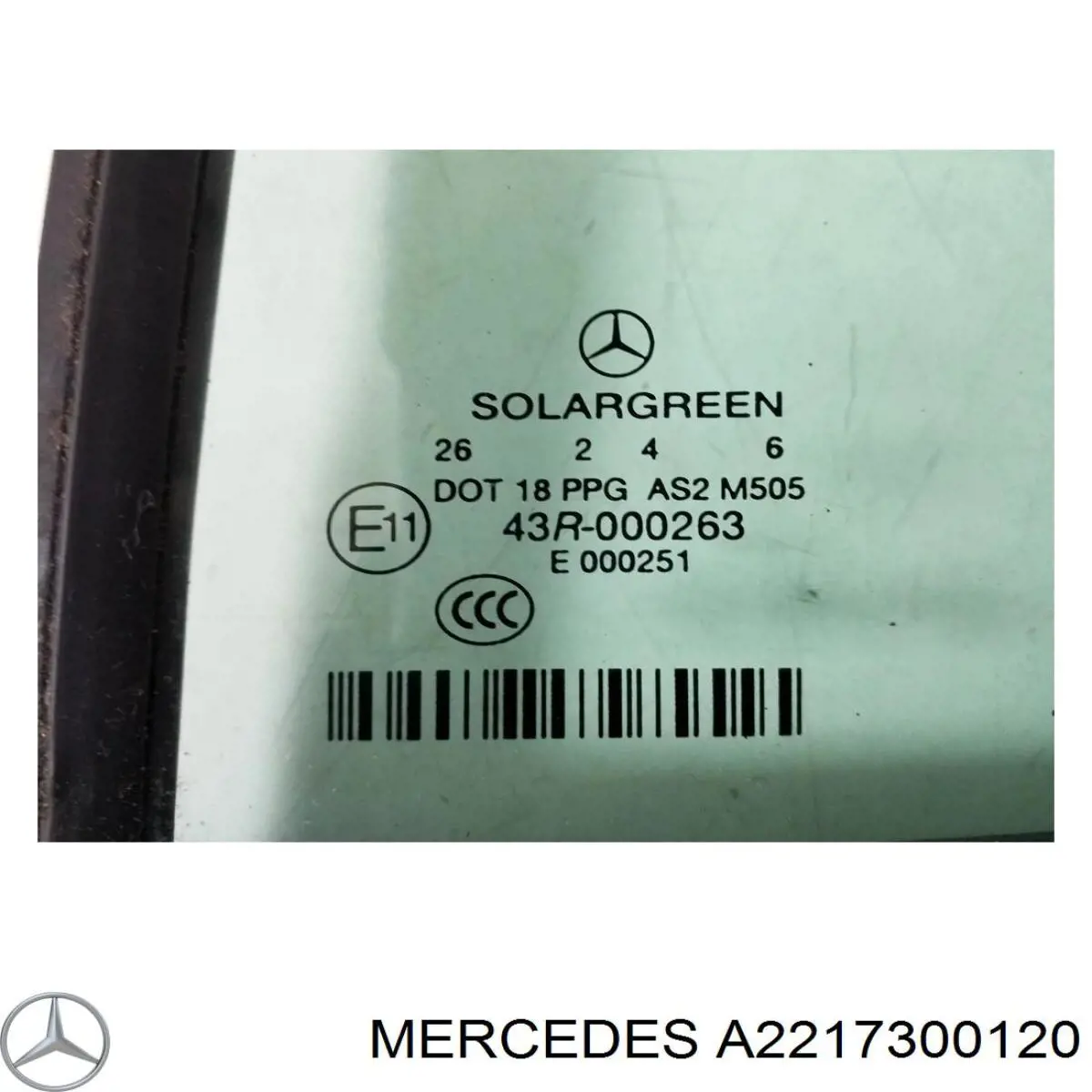 Стекло двери задней левой A2217300120 Mercedes