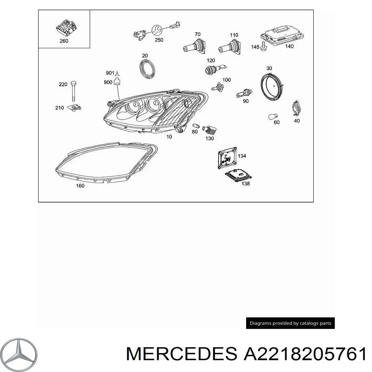 Фара левая Mercedes A2218205761 цена, от 666.10 USD