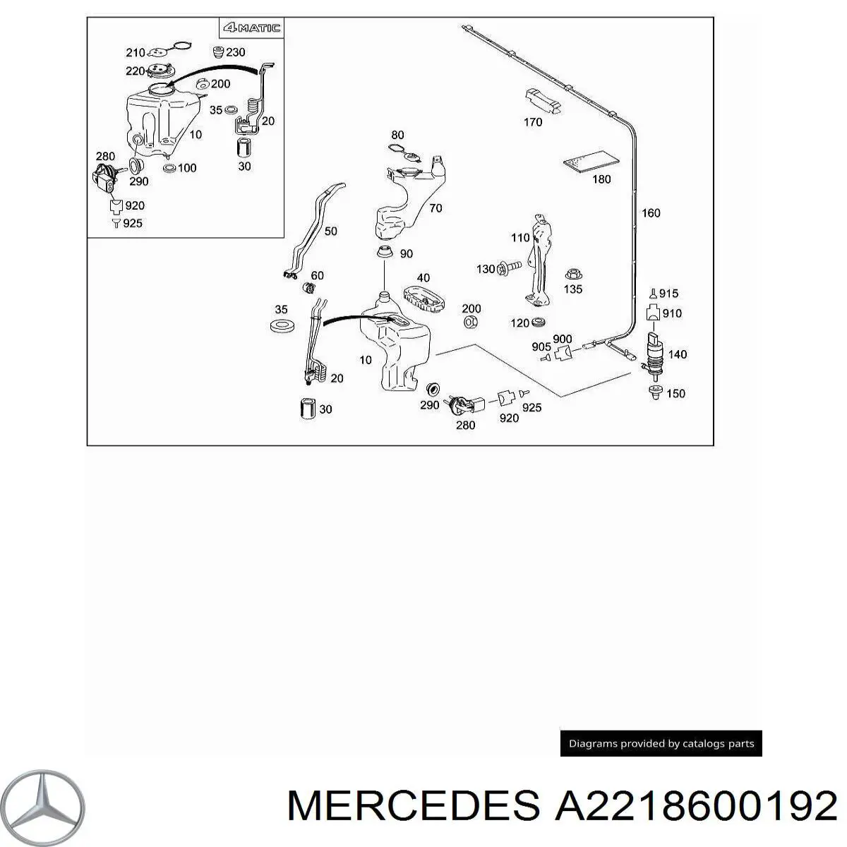 2218600192 Mercedes mangueira de fluido para lavador de pára-brisas