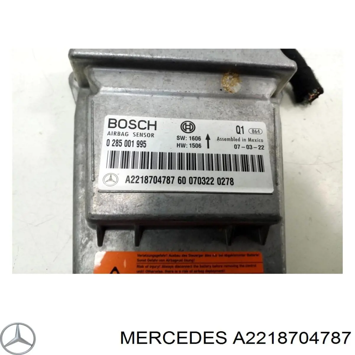 Модуль-процессор управления подушкой безопасности (ЭБУ AIRBAG) 0048201326 Mercedes