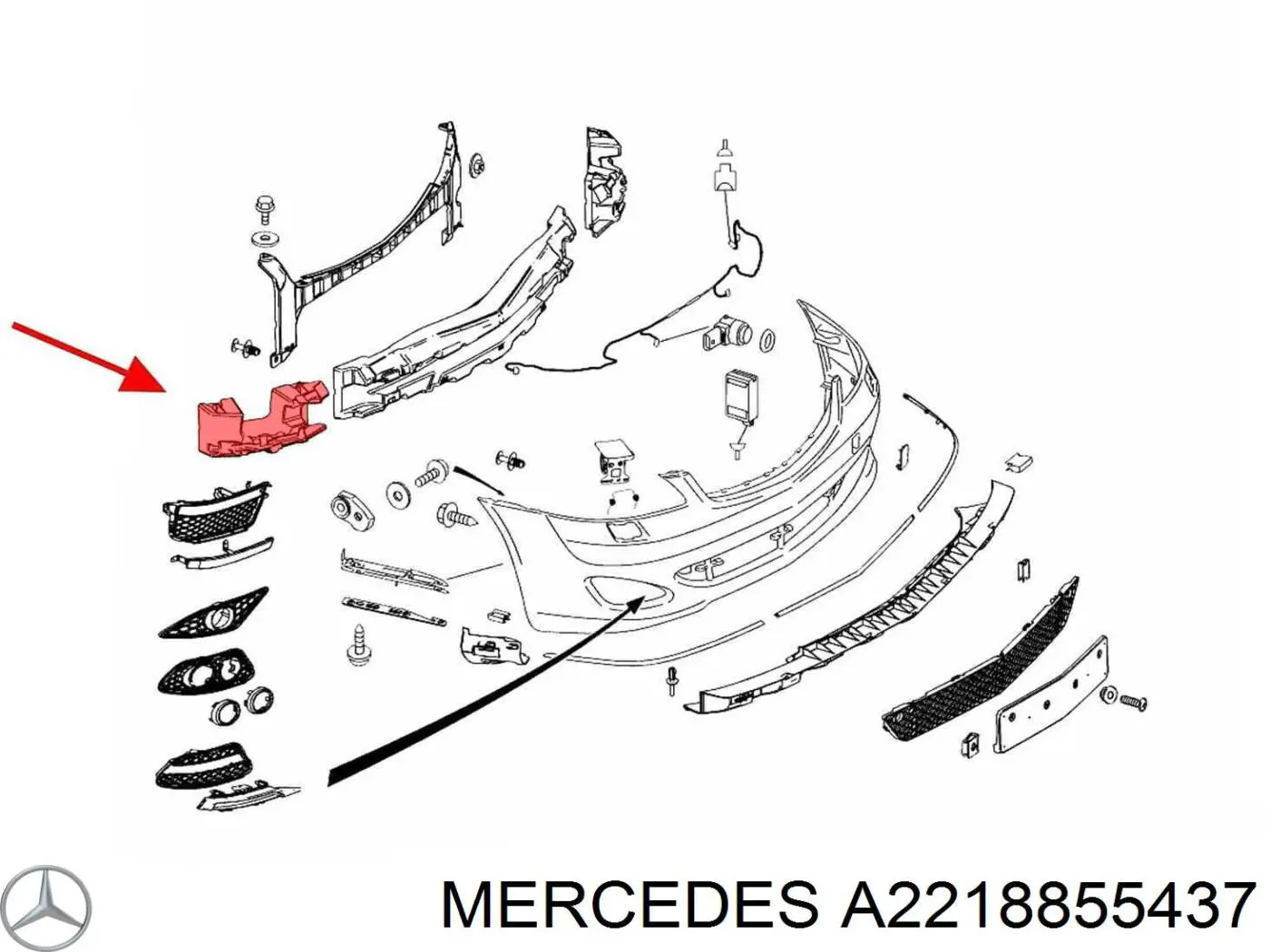 Абсорбер переднего бампера A2218855437 Mercedes