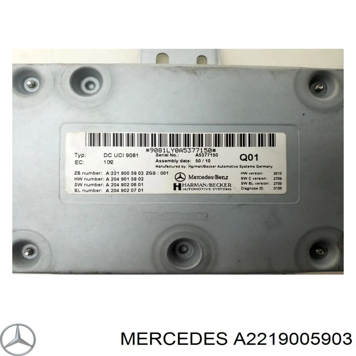 Блок управления мультимедийный Mercedes A2219005903 цена, от 18.86 USD