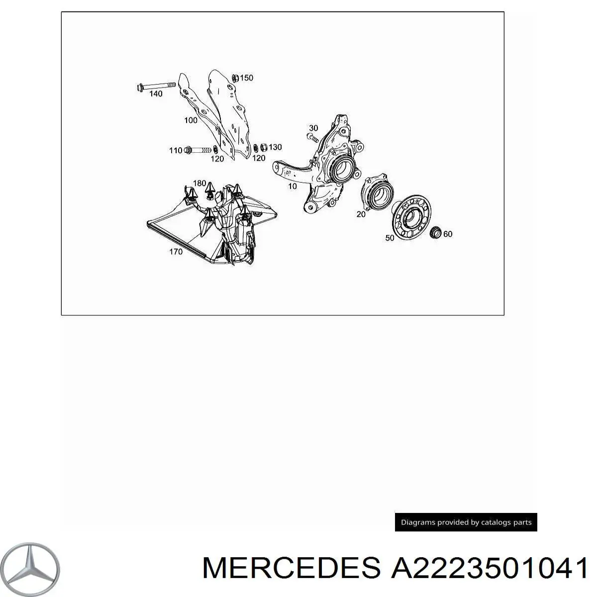 Купить 2223501041 Mercedes Цапфа - поворотный кулак задний, правый