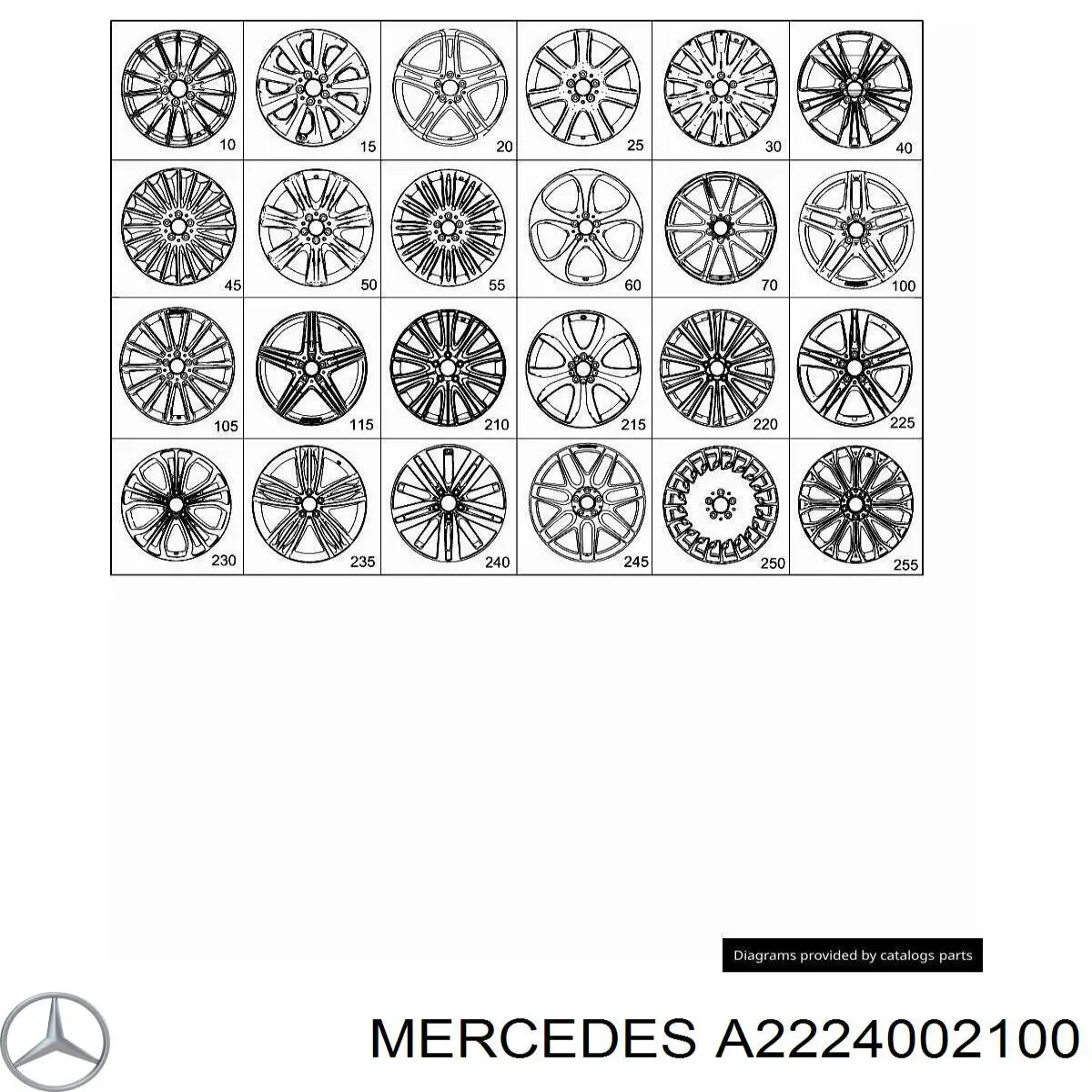 Купить A2224002100 Mercedes Колпаки