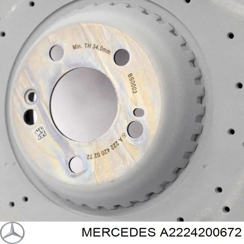 Тормозные диски A2224200672 Mercedes