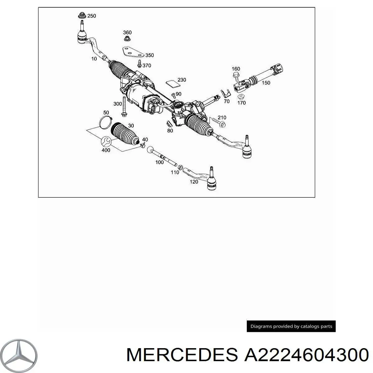 A2224604300 Mercedes cremalheira da direção