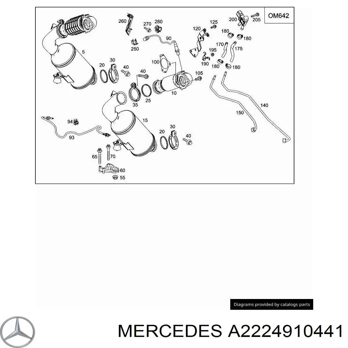 A2224910441 Mercedes Кронштейн задней подушки глушителя