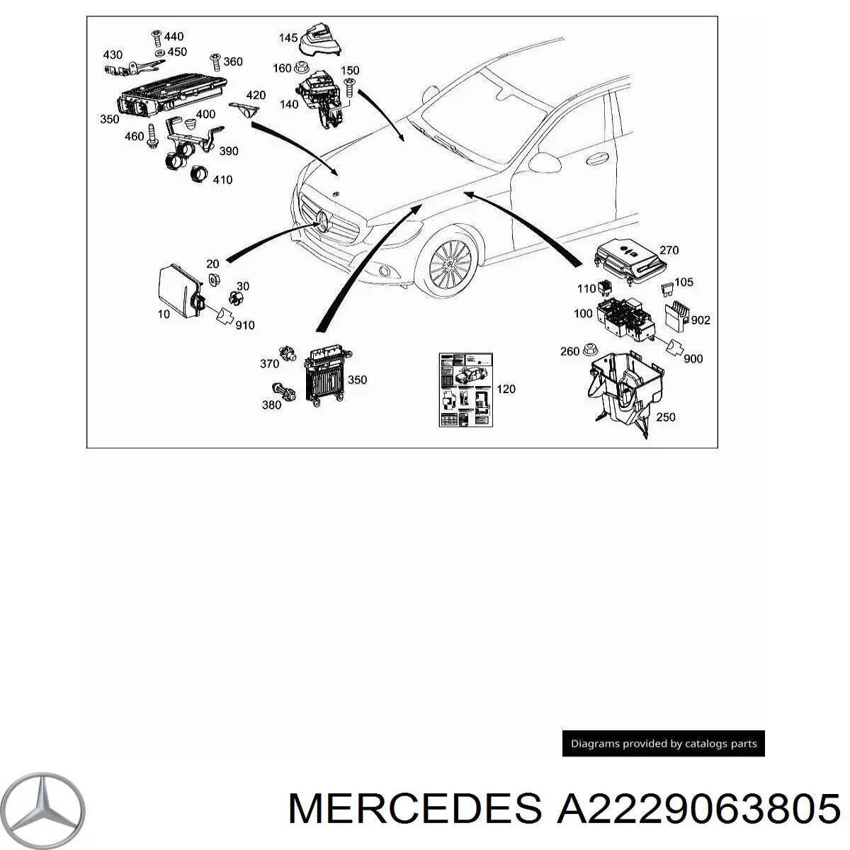 A2229063805 Mercedes Монтажный блок предохранителей